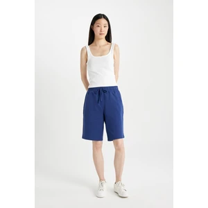 Regular Fit Beli Lastikli Düz Paça Bermuda Şort N7439AZNS