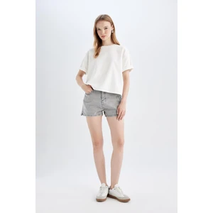 Mom Fit Yüksek Bel Jean Şort C0689AX24HS