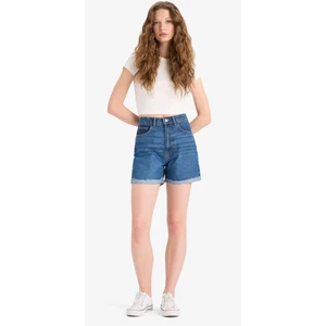 Mom Fit Yüksek Bel Paçası Katlamalı Fit Jean Şort E0924AX25SM