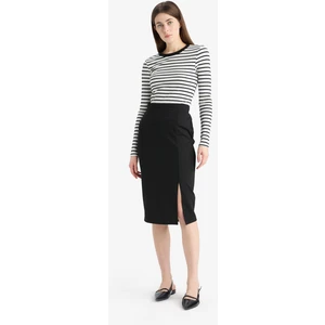 Basic Düz Normal Bel Yırtmaçlı Midi Kalem Etek Y6466AZ25SP