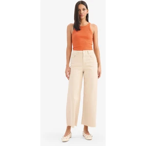 Culotte Gabardin Kumaş Pantolon Yüksek Bel Geniş Paça C7535AX25SP