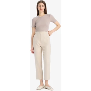 Carrot Fit Crop Kumaş Pantolon Fermuarlı Yüksek Bel Dar Paça C2466AX25SP