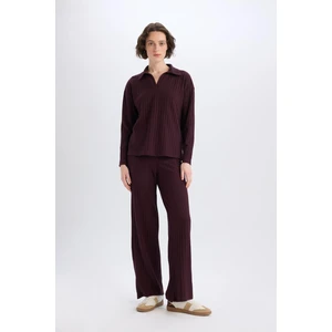 Wide Leg Geniş Paça Eşofman Altı Normal Bel Fitilli Kaşkorse Kumaş Basic Düz B2405AX25SP
