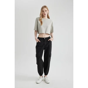 Coool Gabardin Jogger Pantolon Basic Düz Normal Bel Kargo Cepli B0454AX24SP