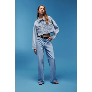 90's Wide Leg Yüksek Bel Uzun Jean Yıkamalı Pantolon E4269AX25SP