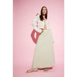 A Kesim Yüksek Bel Keten Karışımlı Maxi Etek E9805AX25SM