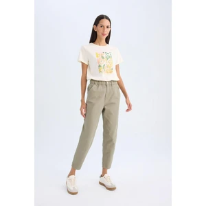 Paperbag Gabardin Kumaş Pantolon Yüksek Bel Cepli Basic Düz Standart Paça S2790AZ24WN
