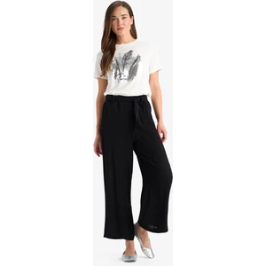 Culotte Beli Lastikli Geniş Paça Kuşaklı Krinkıl Viskon Kapri Pantolon C9565AX25SM