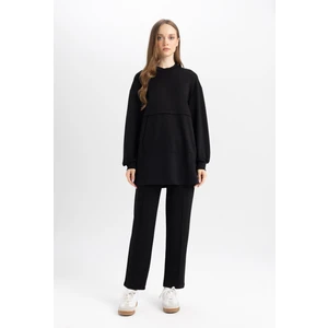 Regular Fit Rahat Kalıp Basic Düz Fitilli Çift Cepli Casual Siyah Pantolon B0044AX24AU