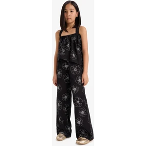 Kız Çocuk Desenli Wide Leg Geniş Paça Pamuklu Pantolon D7610A825SM