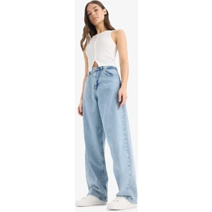 Baggy Fit Yüksek Bel Uzun Jean Yıkamalı Pantolon E3187AX25SP