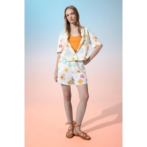 Coool Desenli Normal Bel Flamlı Pamuk Şort D4853AX24HS