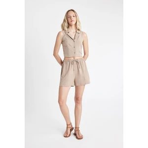 Regular Fit Normal Bel Keten Karışımlı Şort D0967AX24HS