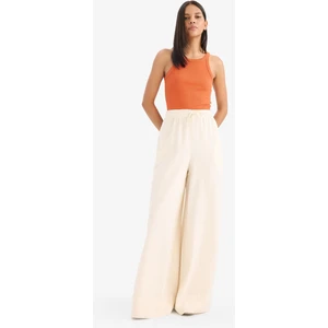 Wide Leg Keten Karışımlı Kumaş Palazzo Pantolon Yüksek Bel Geniş Paça E0127AX25SP
