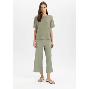 Wide Leg Geniş Bol Paça Normal Bel Bürümcük Kapri Pantolon C4329AX24SP