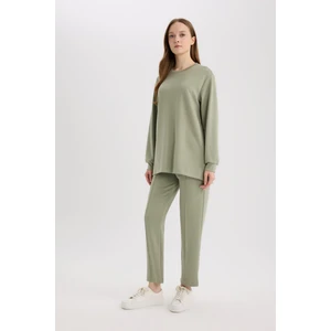 Regular Fit Beli Lastikli Cepli Basic Düz Pantolon E1954AX25SP