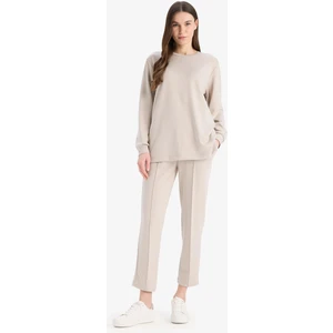 Regular Fit Beli Lastikli Cepli Basic Düz Pantolon E1954AX25SP
