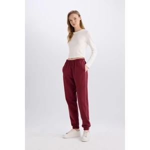 Bordo Jogger Eşofman Altı Cepli Beli Lastikli Bağcıklı Dar Paça Uzun Boy E5976AX25SP