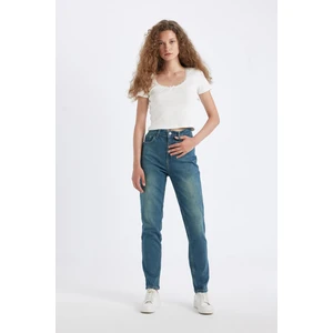 Comfort Mom Yüksek Bel Uzun Jean Yıkamalı Pantolon D4302AX24AU