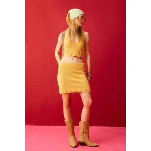Coool Slim Fit Dar Kesim Kroşe Mini Etek D3583AX24HS
