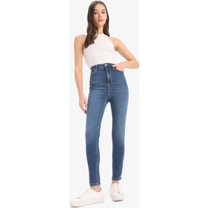 Anna Skinny Fit Yüksek Bel Düz Paça Uzun Jean Taş Yıkama Pantolon D8177AX25SP