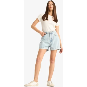 Mom Fit Yüksek Bel Jean Şort E0927AX25SM