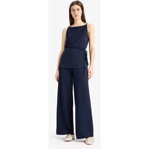Wide Leg Basic Düz Pike Geniş Paça Pantolon E5784AX25SP