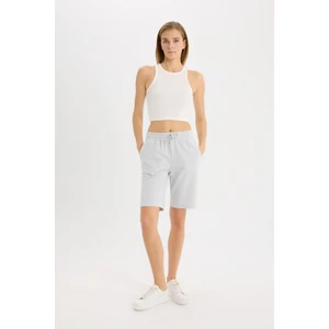 Regular Fit Normal Bel Düz Paça Bermuda Şort W9369AZ25SM