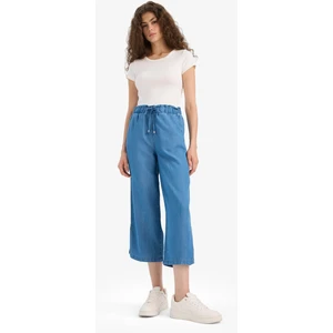 Pull On Culotte Yüksek Beli Lastikli Tensel Yıkamalı İnce Jean Pantolon D8241AX25SM