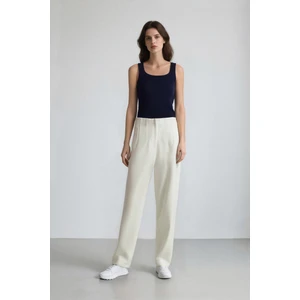 Carrot Fit Crop Kumaş Pantolon Fermuarlı Yüksek Bel Dar Paça C2466AX25SP