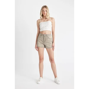 Mom Fit Yüksek Bel Jean Şort D2191AX24HS