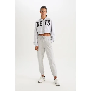Standart Fit Kalın Jogger Eşofman Altı Bel Paça Lastikli Basic Düz Uzun Boy S7370AZ24WN