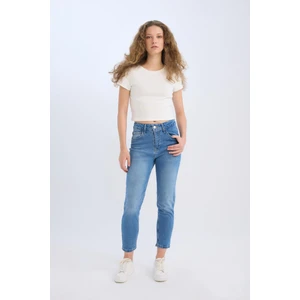 Lina Comfort Mom Yüksek Bel Bilek Boy Jean Yıkamalı Pantolon E3439AXNS