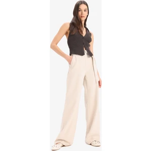 Wide Leg Çift Cepli Yüksek Bel Standart Boy Modal Geniş Bol Paça Palazzo Pantolon D4467AX25SP
