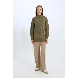 Relax Fit Beli Lastikli Basic Düz Krep Palazzo Pantolon D6884AX24WN