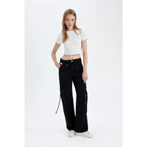 Wide Leg Kargo Yüksek Bel Uzun Jean Pantolon D4320AX24AU
