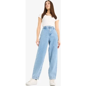 Carrot Fit Beli Lastikli Bilek Boy Jean Yıkamalı Pantolon E1686AX25SM