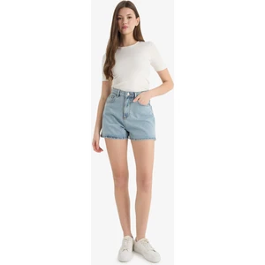 Mom Fit Yüksek Bel Crop Fit Jean Şort