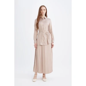 A Kesim Basic Düz Saten Maxi Etek D2139AX24WN