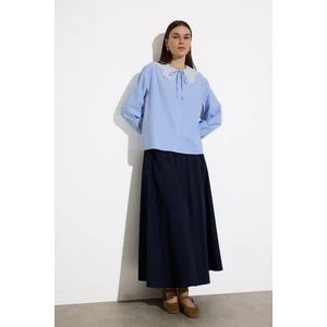 A Kesim Basic Düz Poplin Maxi Tesettür Etek