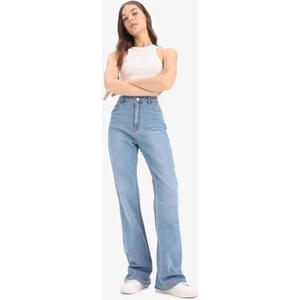 Slim Flare Yüksek Bel Düz Paça Uzun Jean Pantolon D7974AX25SP