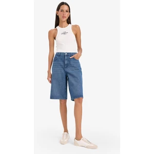 Yüksek Bel Jean Bermuda Şort E1615AX25SM