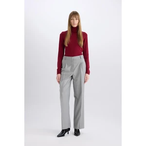 Wide Leg Flanel Kışlık Pantolon Yüksek Bel Geniş Düz Paça Pensli E6127AX24WN