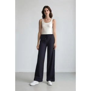 Wide Leg Geniş Paça Beli Lastikli Bağcıklı Basic Düz Palazzo Pantolon C5628AX25SP