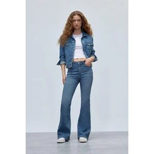 Mia Yüksek Bel Geniş Paça Jean Pantolon D6640AX25SP