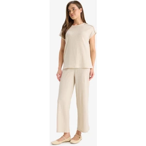 Beli Lastikli Düz Paça Bürümcük Pantolon F6166AX25SM