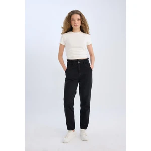 Paperbag Beli Lastikli Kısa Paça Bilek Boy Jean Pantolon D4309ax25sp