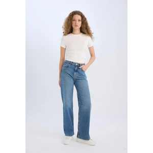 90's Wide Leg Yüksek Bel Geniş Paça Uzun Jean Kar Yıkamalı Pantolon D7952AX25SP
