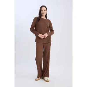 Bürümcük Pantolon Wide Leg Geniş Bol Paça Esnek Belli C0200AX24AU