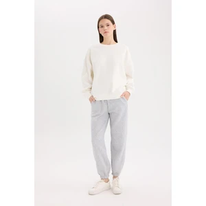 Standart Fit Kalın Jogger Eşofman Altı Bel Paça Lastikli Basic Düz Uzun Boy S7370AZ25SP